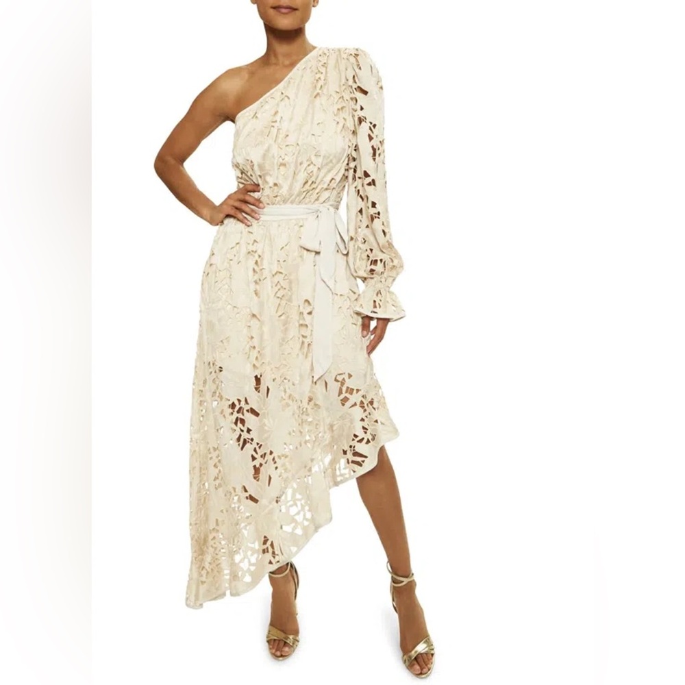 RAMY BROOK Jayda Dress In Jute Floral In Beige, NWT, 6, $1275 MSRP